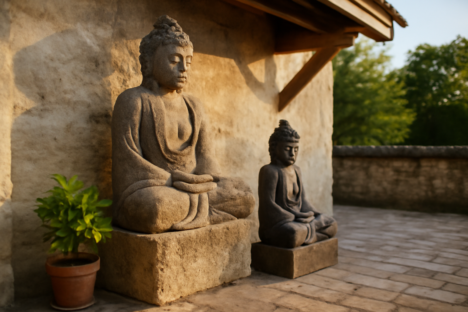 Statue Bouddha : pierre et résine, guide