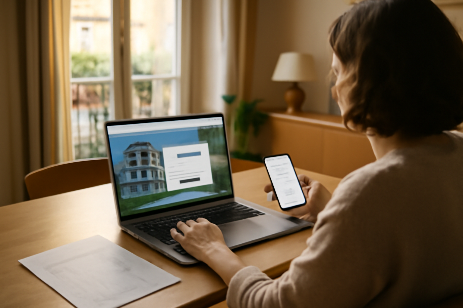 Paiement en ligne sur myfoncia.com : écran espace client sécurisé avec confirmation