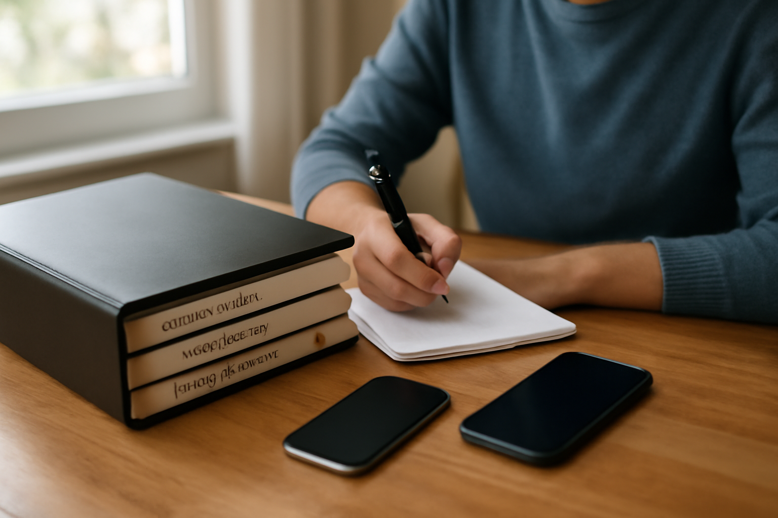 celavi syndic : documents de copropriété sur une table, téléphone et courrier officiel en arrière-plan
