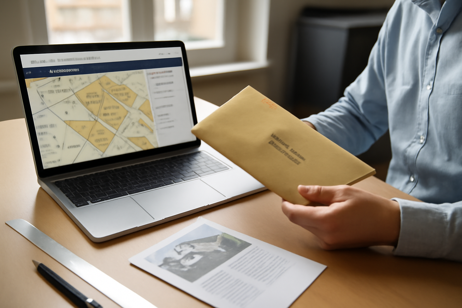 Vérification des références cadastrales pour connaitre le proprietaire d une maison en France, sur un écran du portail cadastre