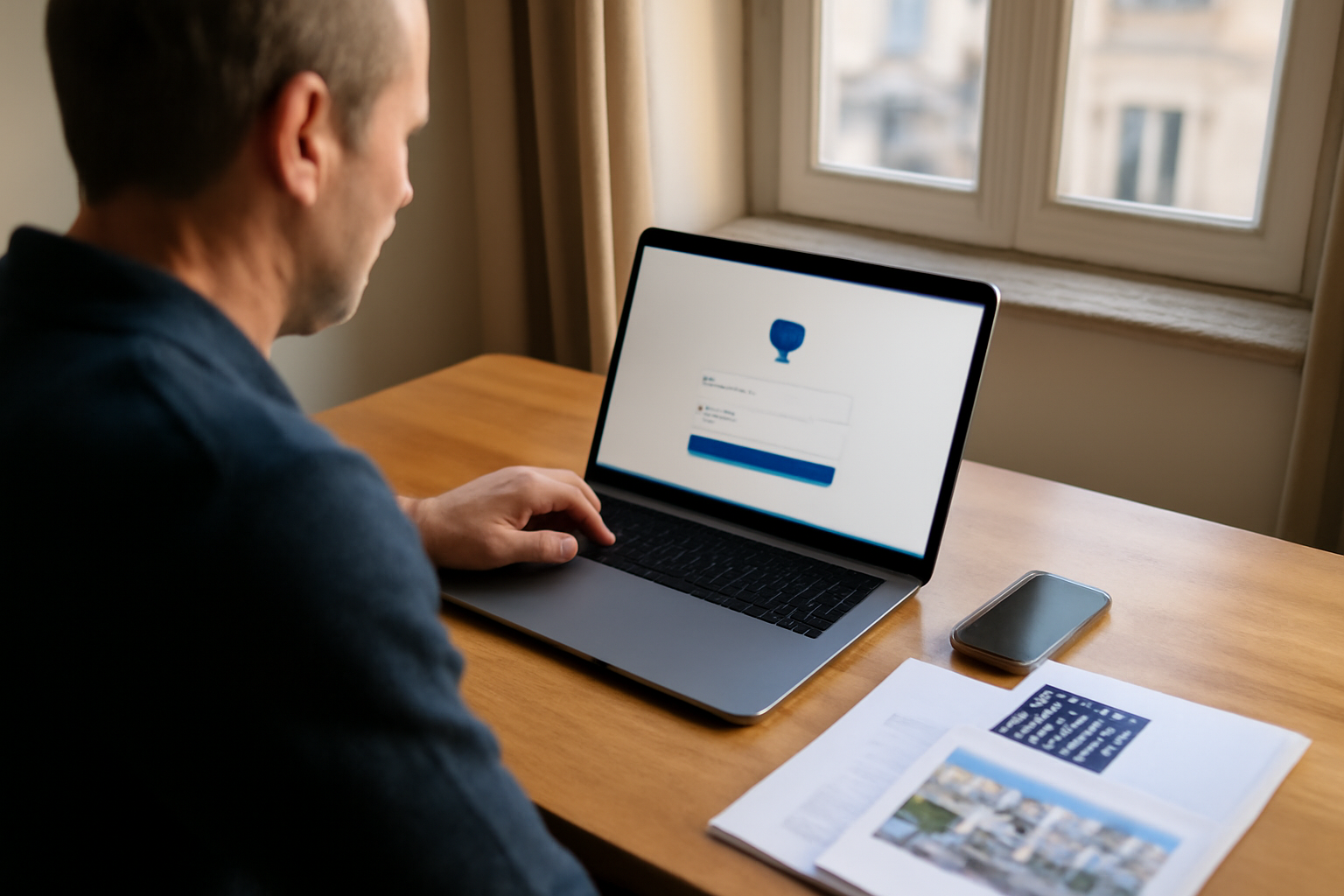 Connexion mycitya mon compte sur ordinateur portable avec écran de connexion Citya, interface sécurisée
