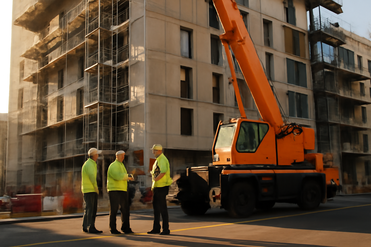 programme neuf Boulogne Billancourt : chantier d’immeuble neuf avec grues et façade en cours de finition