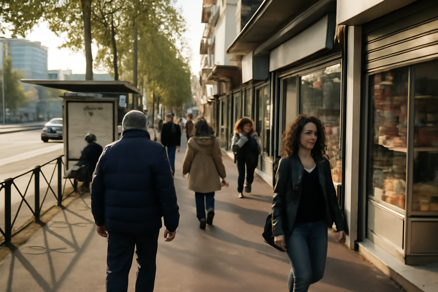 Quartier venissieux : vue de rue à Vénissieux avec commerces et transports