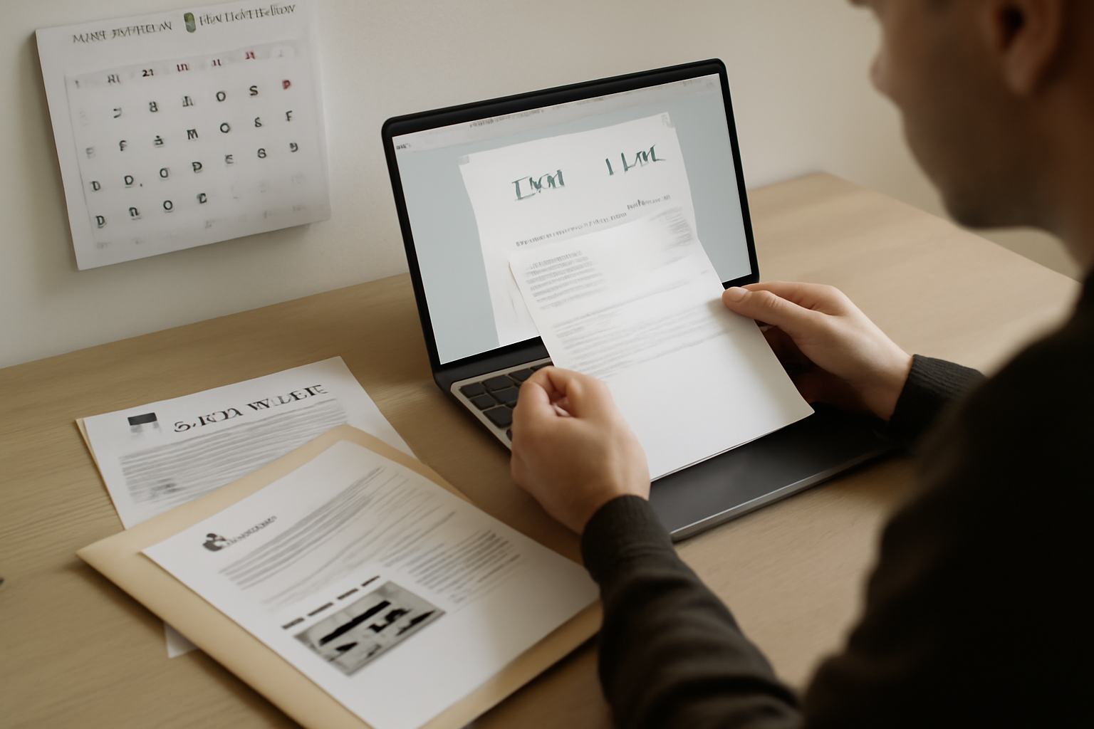 dossier de taxe habitation exoneration avec avis, justificatifs et calendrier sur table