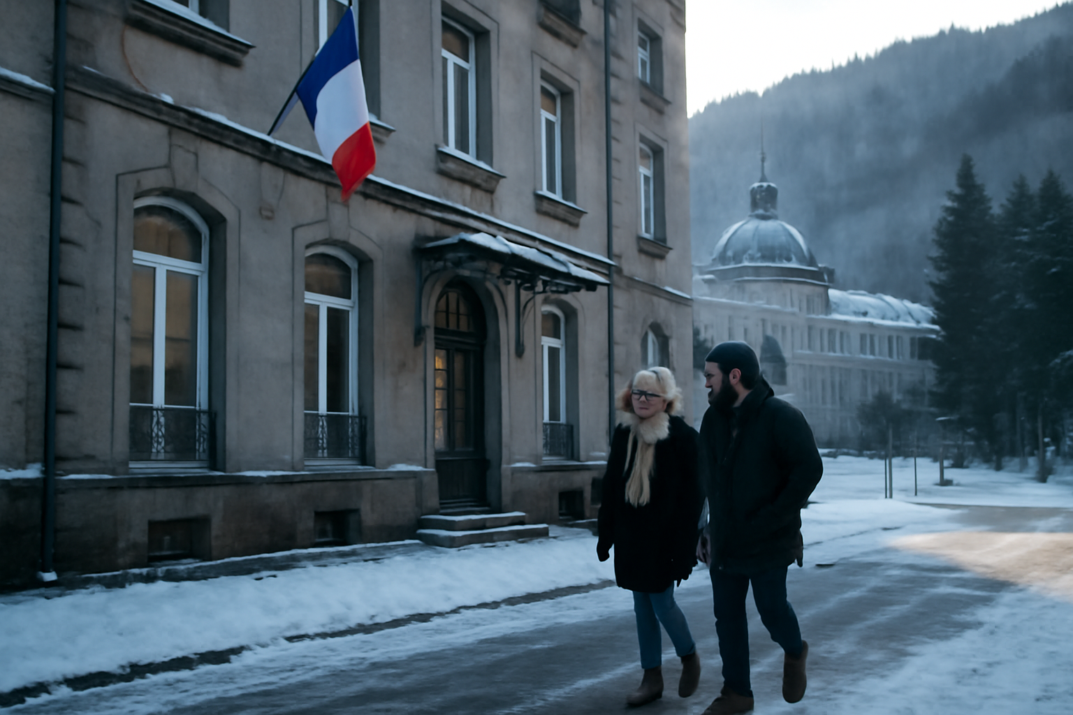 hebergement mont dore : vue d’un hôtel et de la station thermale au Mont-Dore