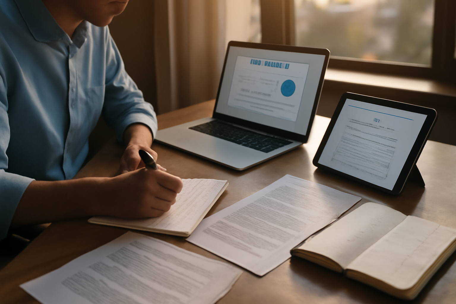 Immocitiz : documents contractuels et registre officiel sur une table, ambiance bureau en France