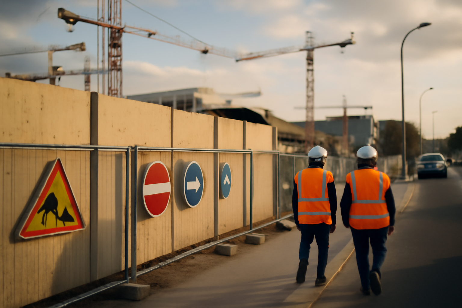 metro 16 : chantier du Grand Paris Express près d’une future gare, ambiance urbaine en Île-de-France, ouvriers et signalétique, lumière de journée