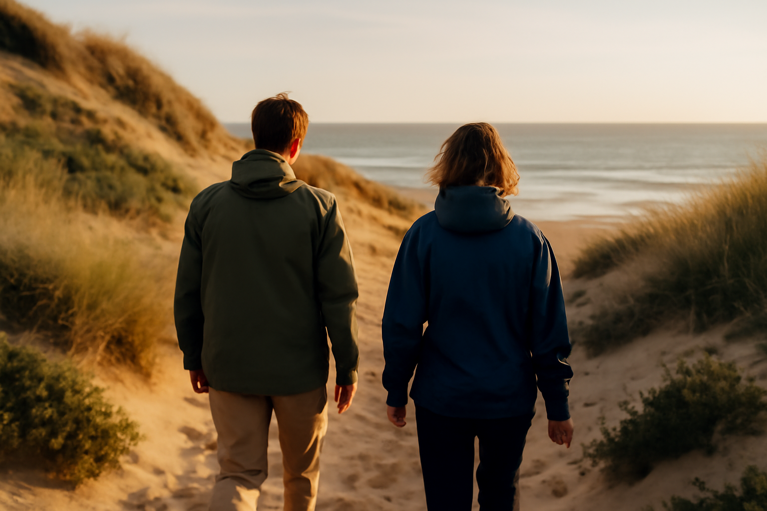 Plage de l’Aubraie aux Sables-d’Olonne : dunes et marche sur le littoral