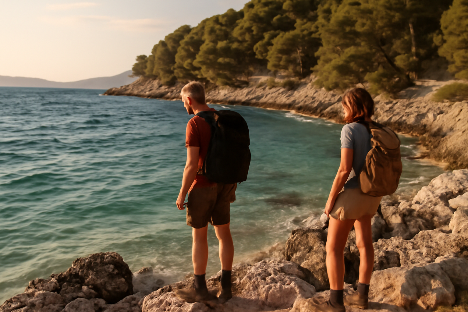Crique croate avec eaux turquoise et rochers, pour illustrer que faire en Croatie