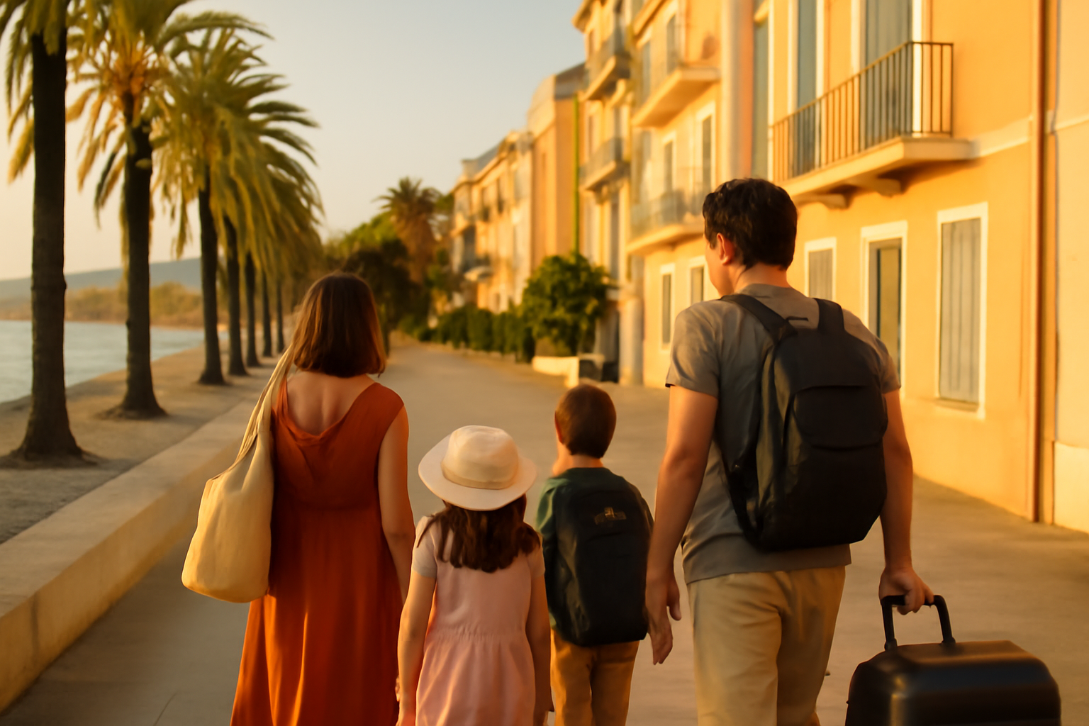 Menton vacances : vue du littoral et d’un balcon avec voyageurs en vacances