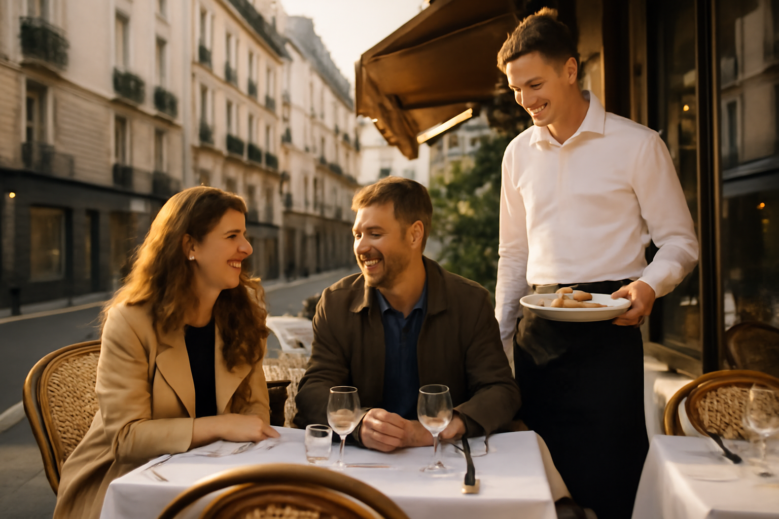 restaurant levallois, terrasse animée à Levallois-Perret en soirée