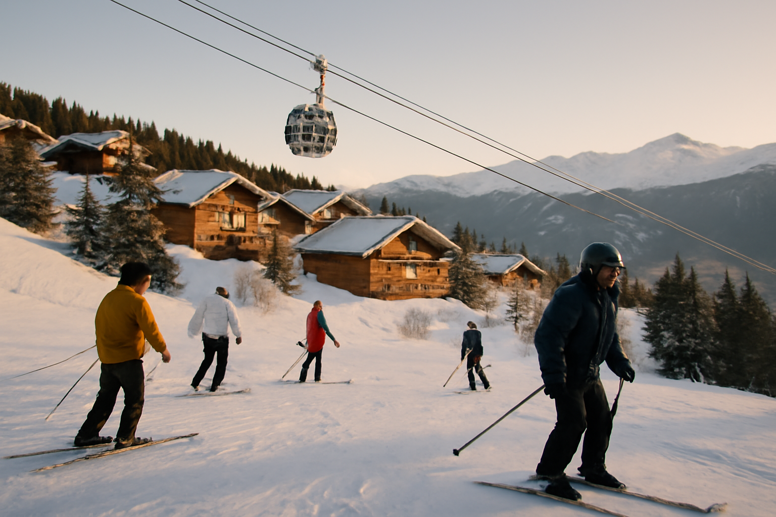 Station de ski en Savoie avec pistes enneigées et télécabines