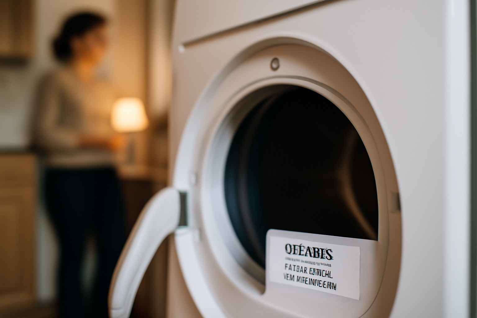 oceaslce8w : étiquette signalétique d’un sèche-linge Oceanic sur la porte