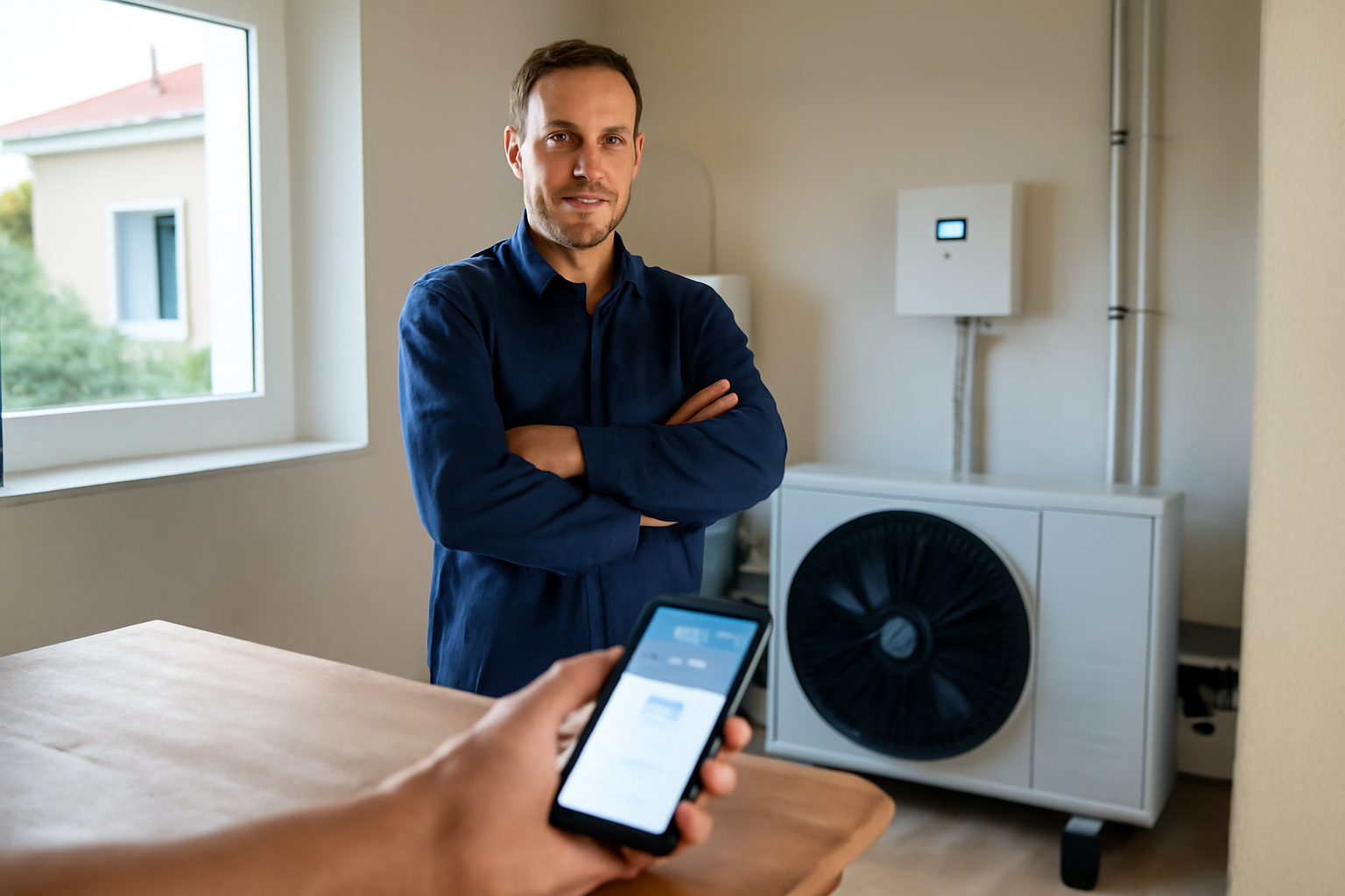 pompe à chaleur connectée avec application de pilotage sur smartphone en France