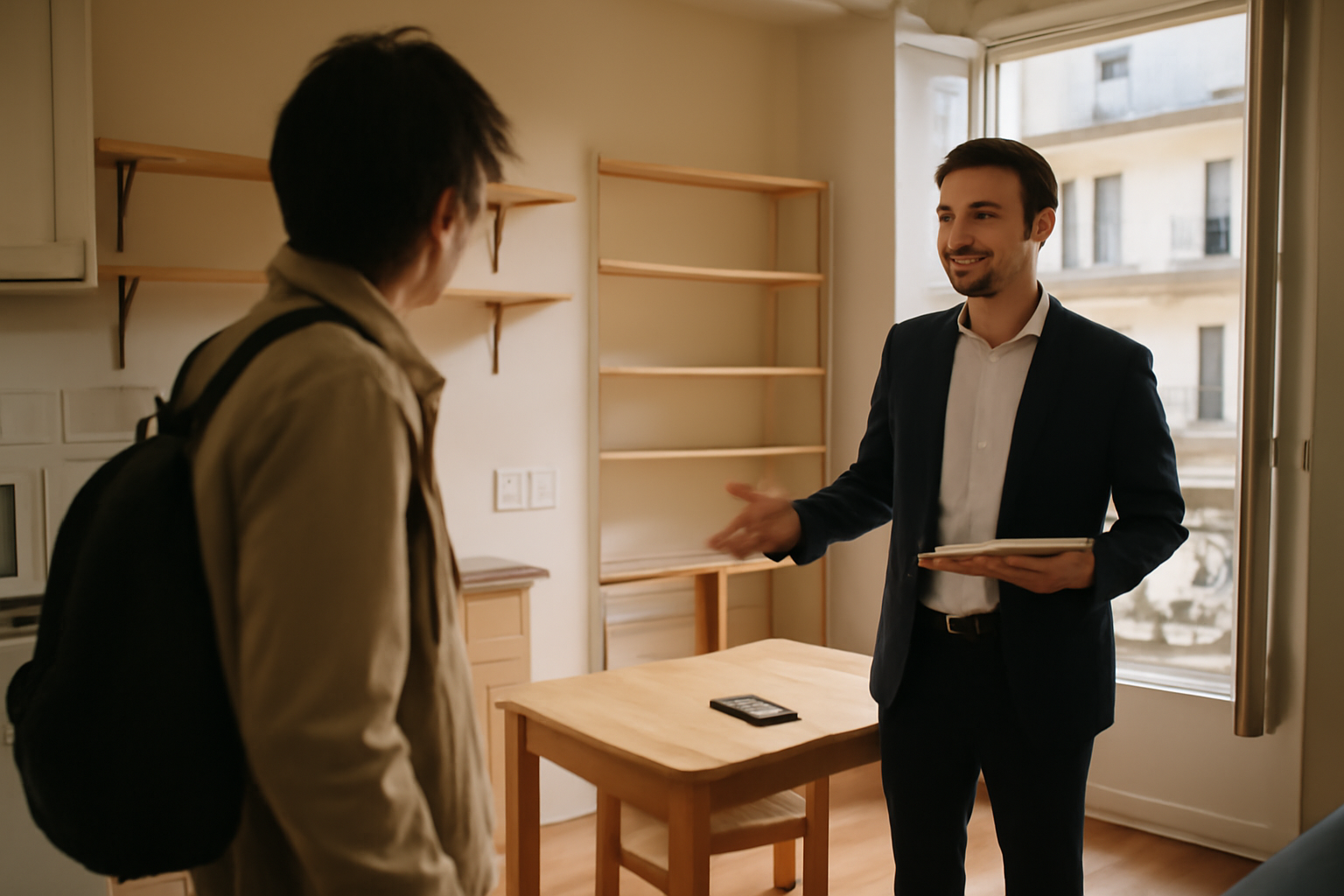 Studio en location : visite d’un logement meublé en France