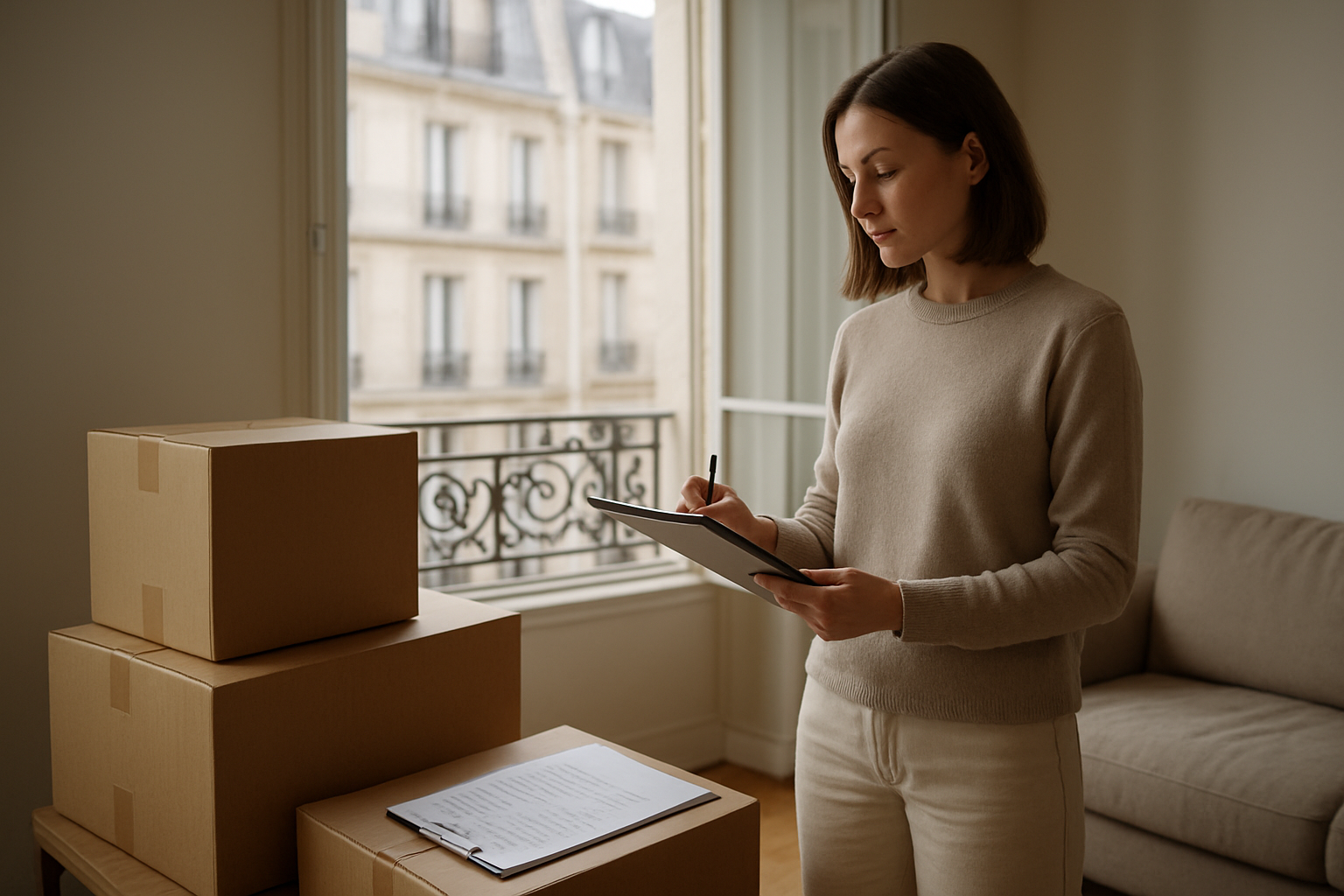 Appartement en vente à Paris : check-list de visite dans un salon lumineux