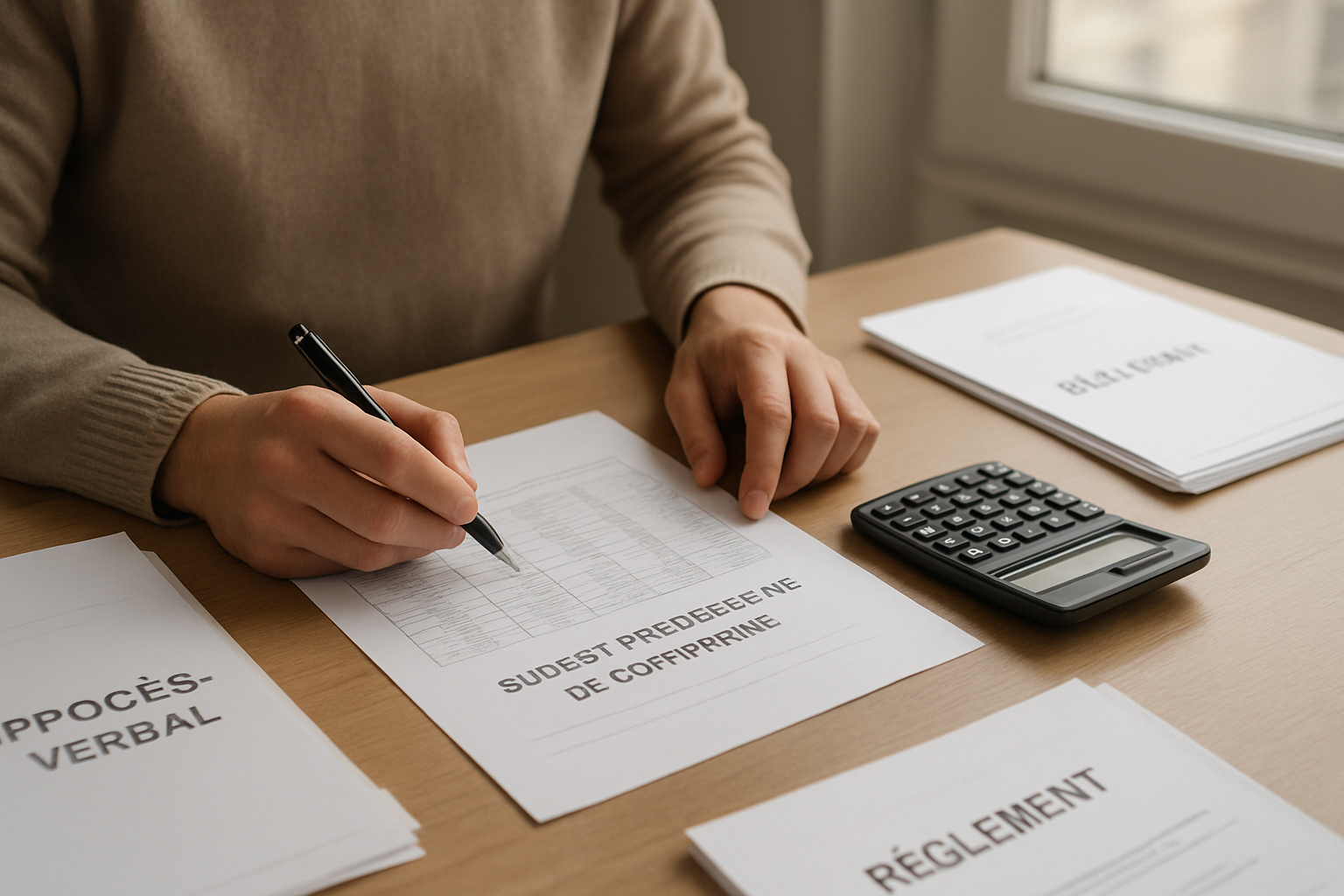 Tableau des charges de copropriété et documents à vérifier